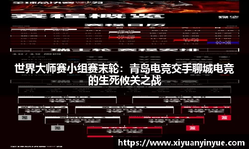 世界大师赛小组赛末轮：青岛电竞交手聊城电竞的生死攸关之战